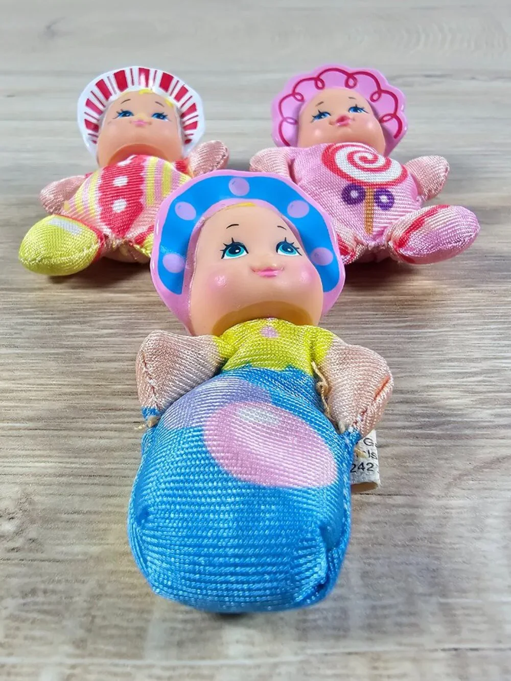 Galoob So Small Babies Lot of 3 Beanbag Mini Dolls Lollipop Vintage 1989 2.5